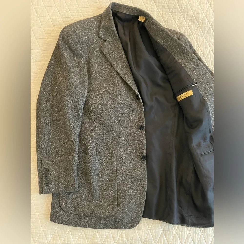 DONNA KARAN‎ SIGNATURE Made in Italy Vintage Wool Tweed Patch Pocket Jacket 40 R